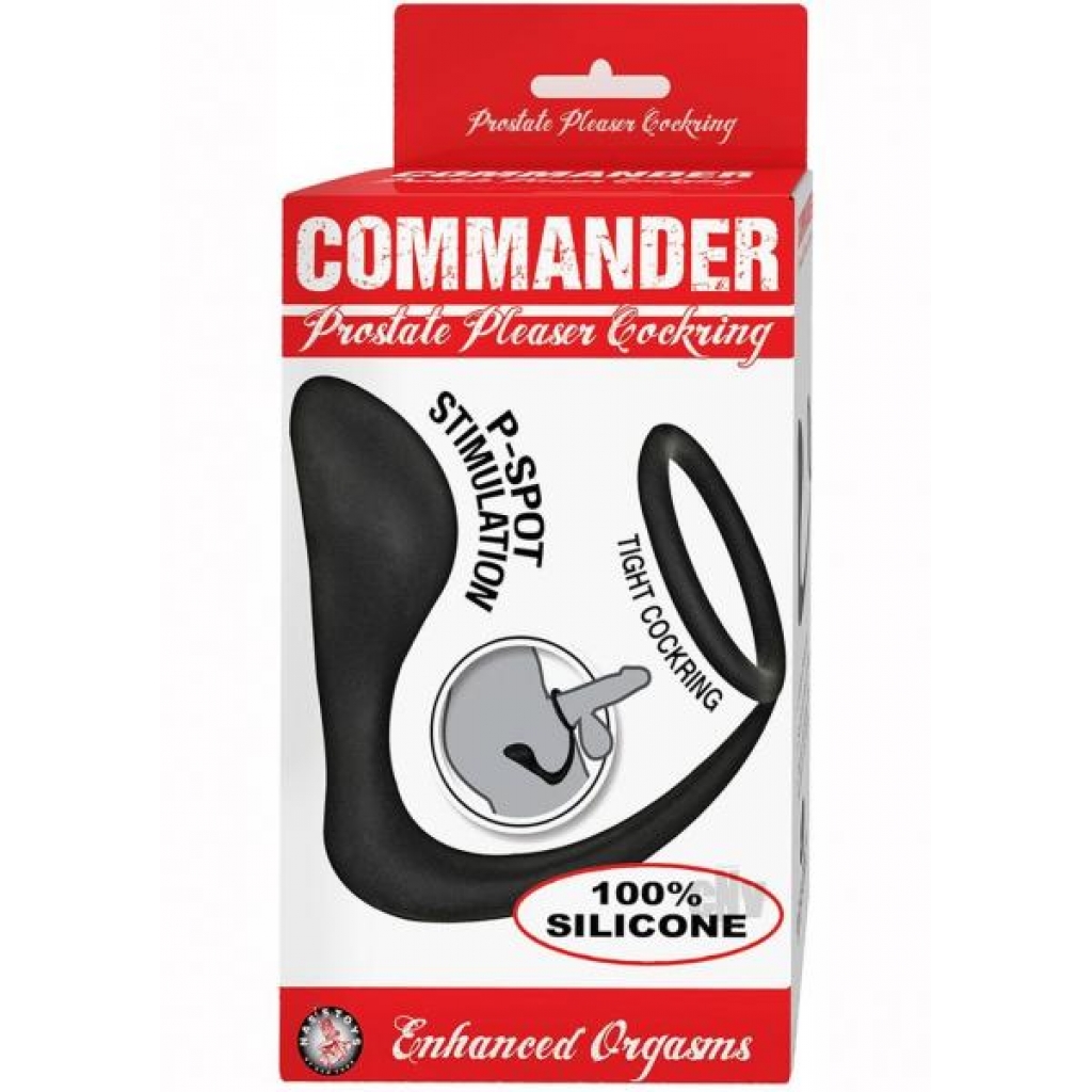 Commander Prostate Pleaser Cring Blk - Nasstoys