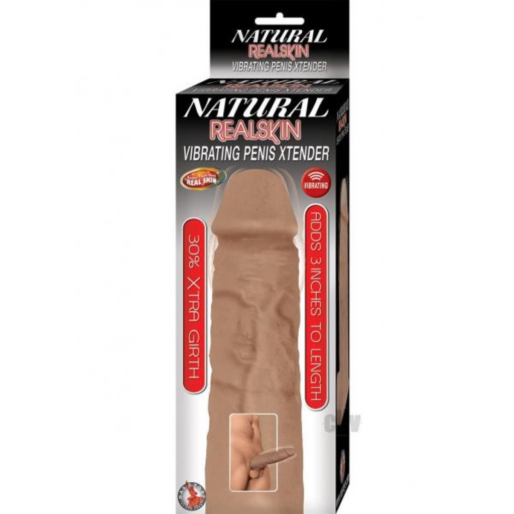 Natural Realskin Vibe Penis Xtend - Brown