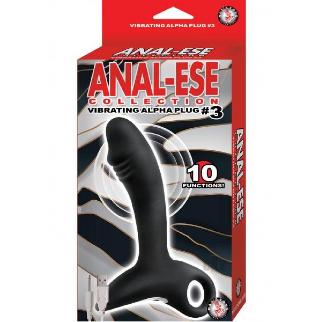 Anal-ese Coll Vibe Alpha Plug 3 Black - Novelties By Nass-walk Inc