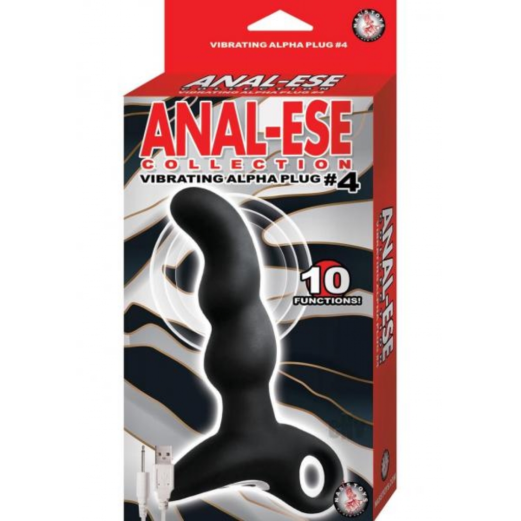 Anal-ese Coll Vibe Alpha Plug 4 Black - Novelties By Nass-walk Inc