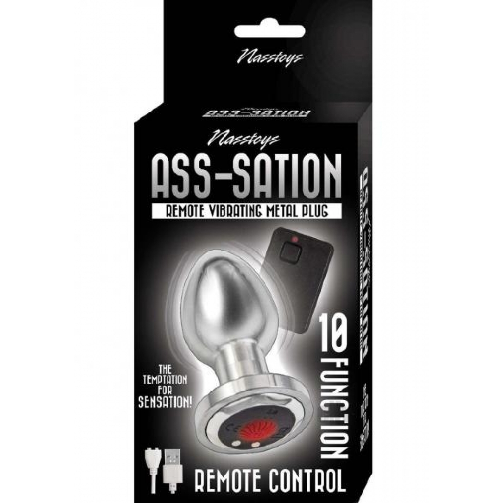 Ass-sation Remote Vibe Metal Plug Silver - Novelties By Nass-walk Inc