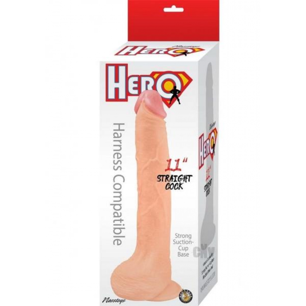 Hero Straight Cock 11 White - Novelties By Nass-walk Inc