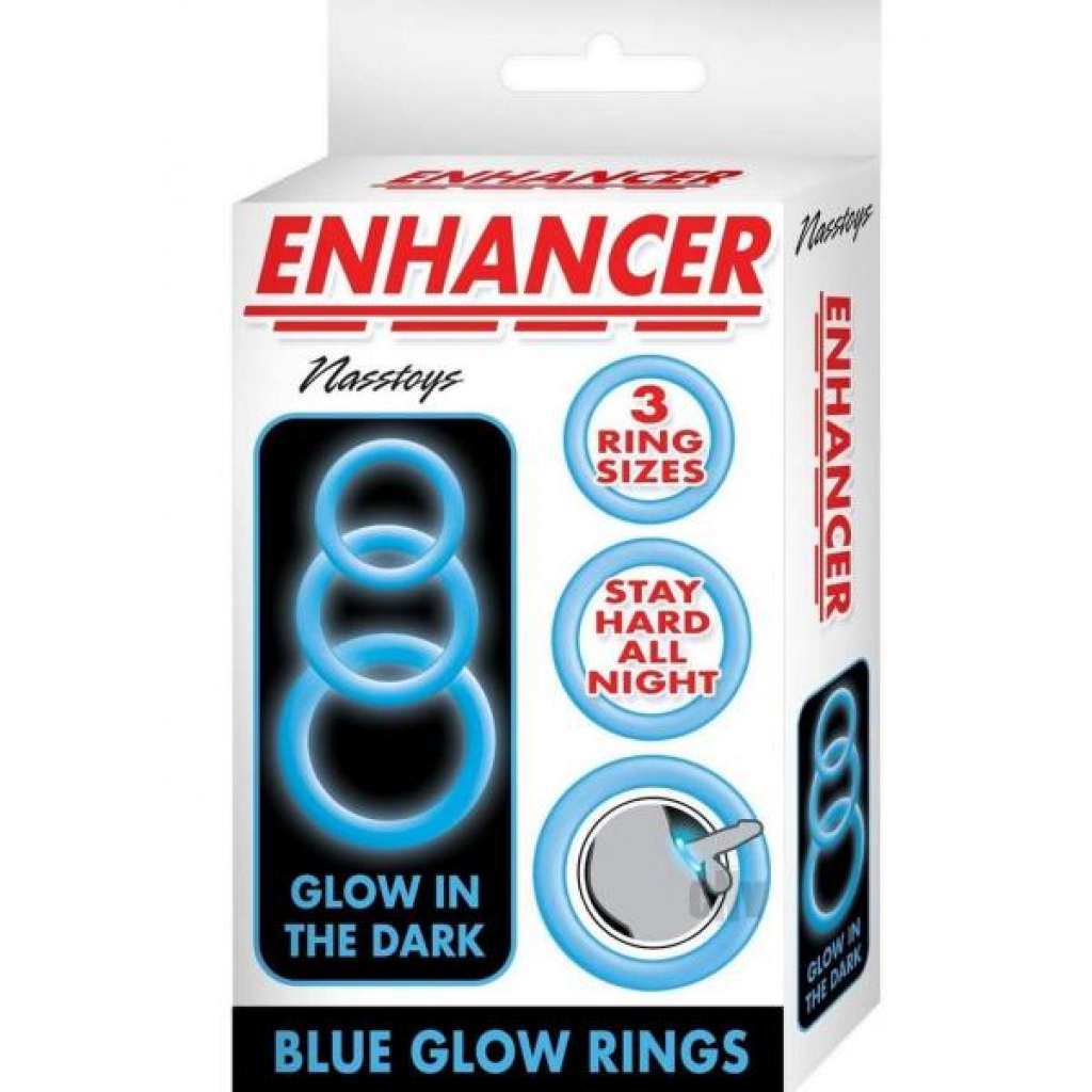 Enhancer Glow Rings: Blue Silicone Set