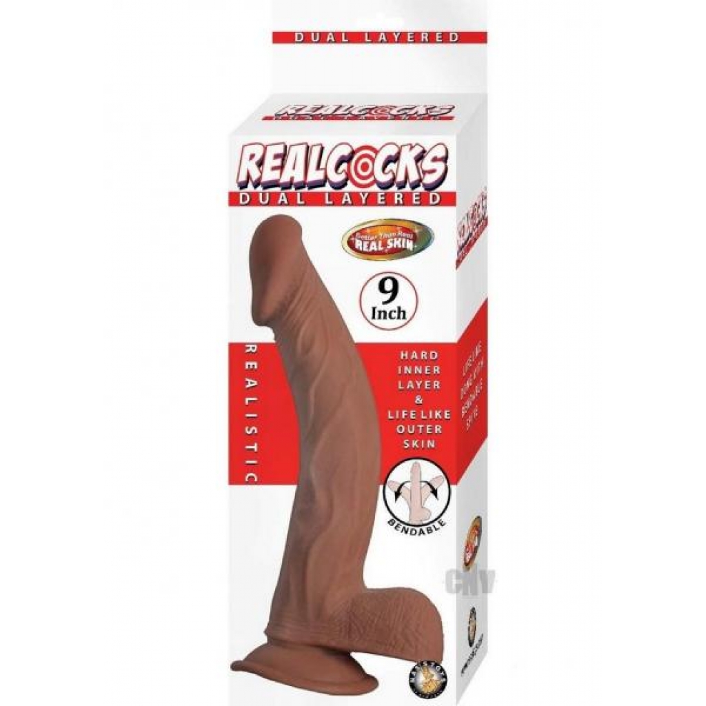 Realcocks Dual Layered 9 Brown - Novelties By Nass-walk Inc