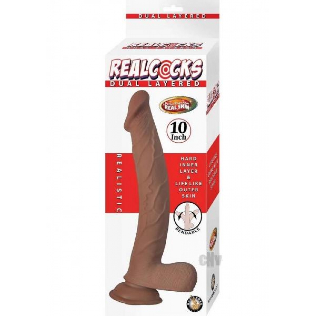 Realcocks Dual Layered Dong - 10 Inches Brown