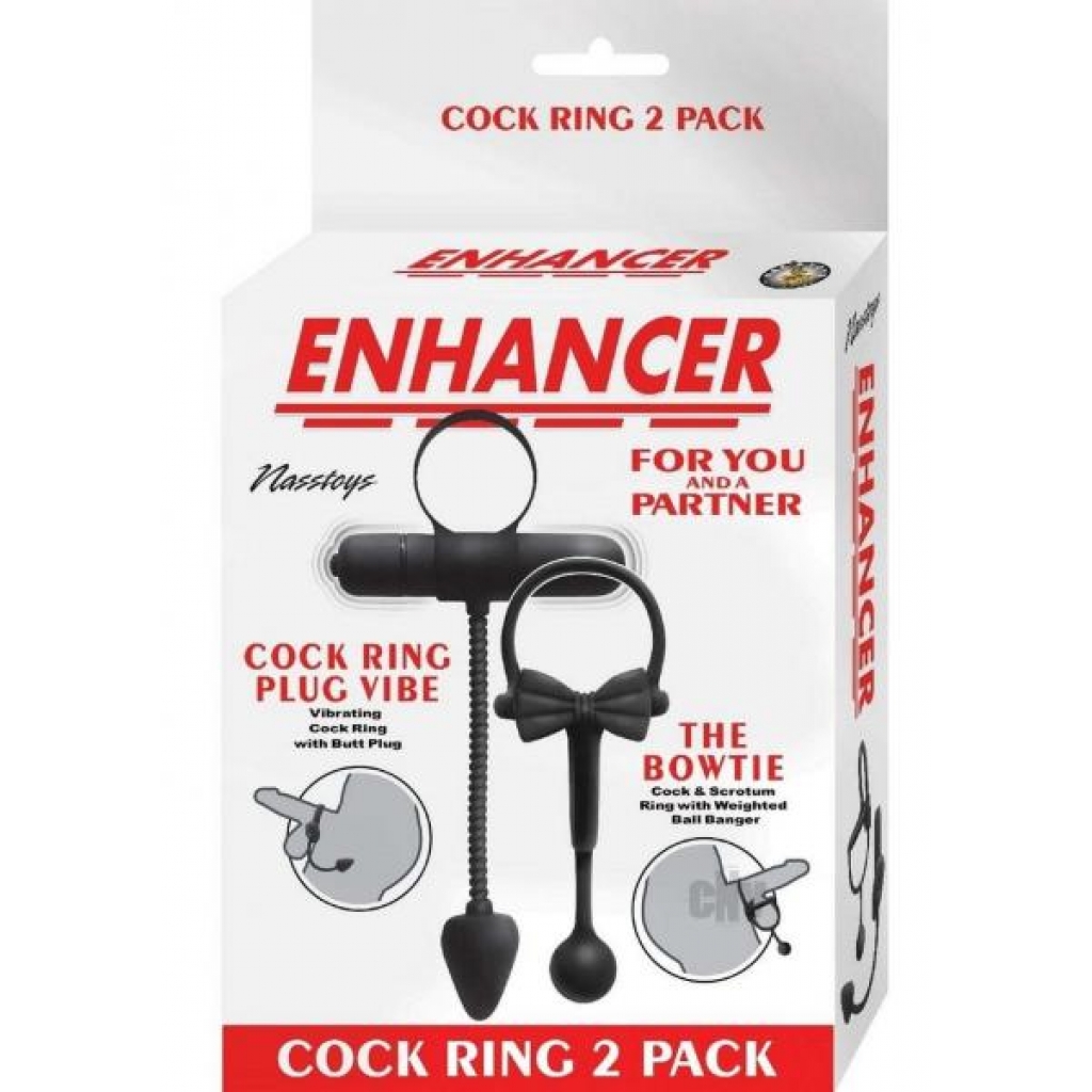 Enhancer Cock Ring Set - 2 Pack Black