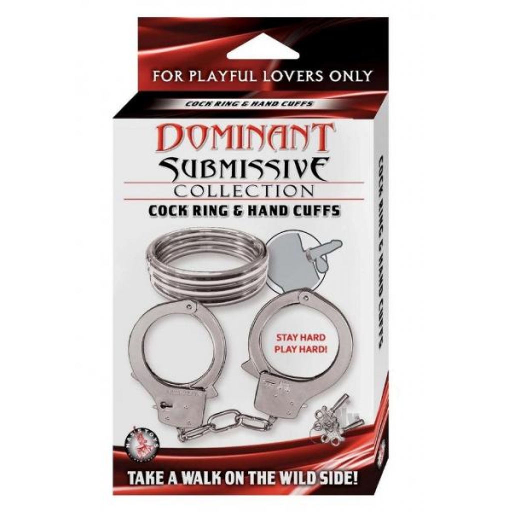 Dominant Submissive Cockring and Cuffs Set