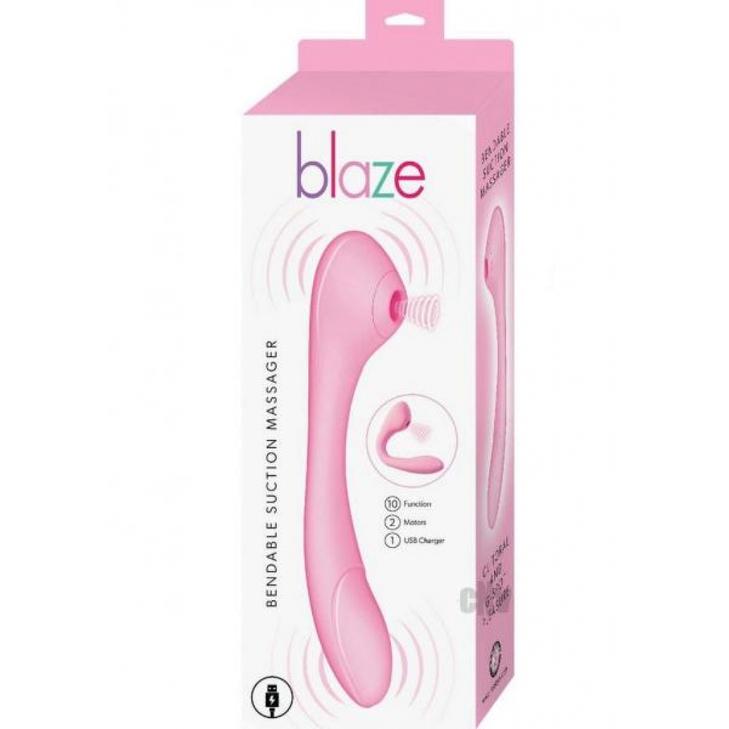 Blaze Bendable Suction Massager Pnk - Novelties By Nass-walk Inc