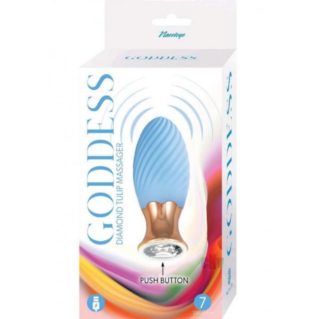 Goddess Diamond Tulip Massager - Blue