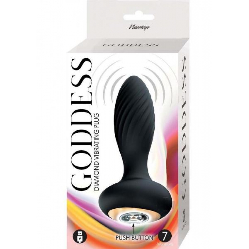 Goddess Diamond Vibrating Plug – Black