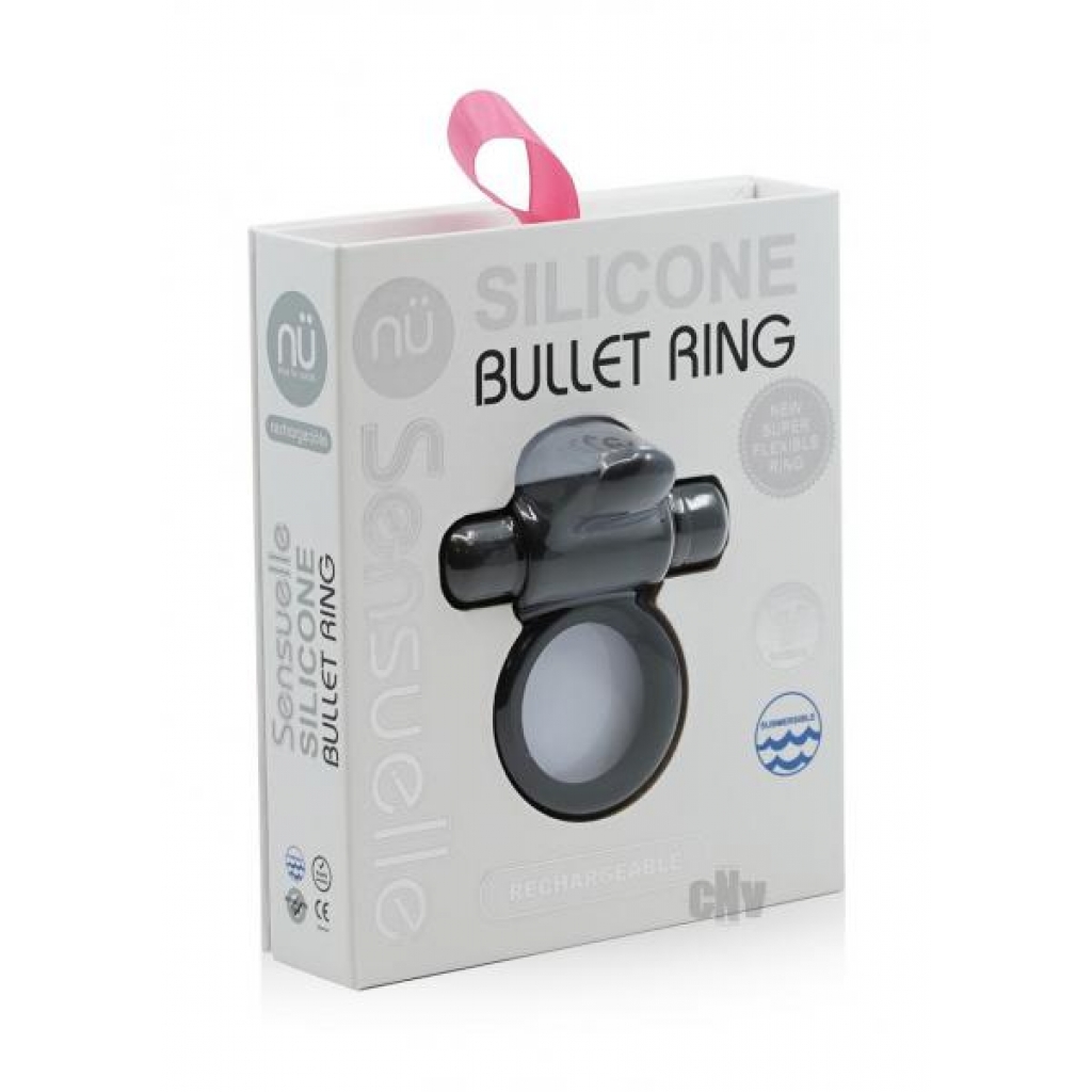 Sensuelle Silicone Bullet Ring 7x Blk - Novel Creations Usa Inc