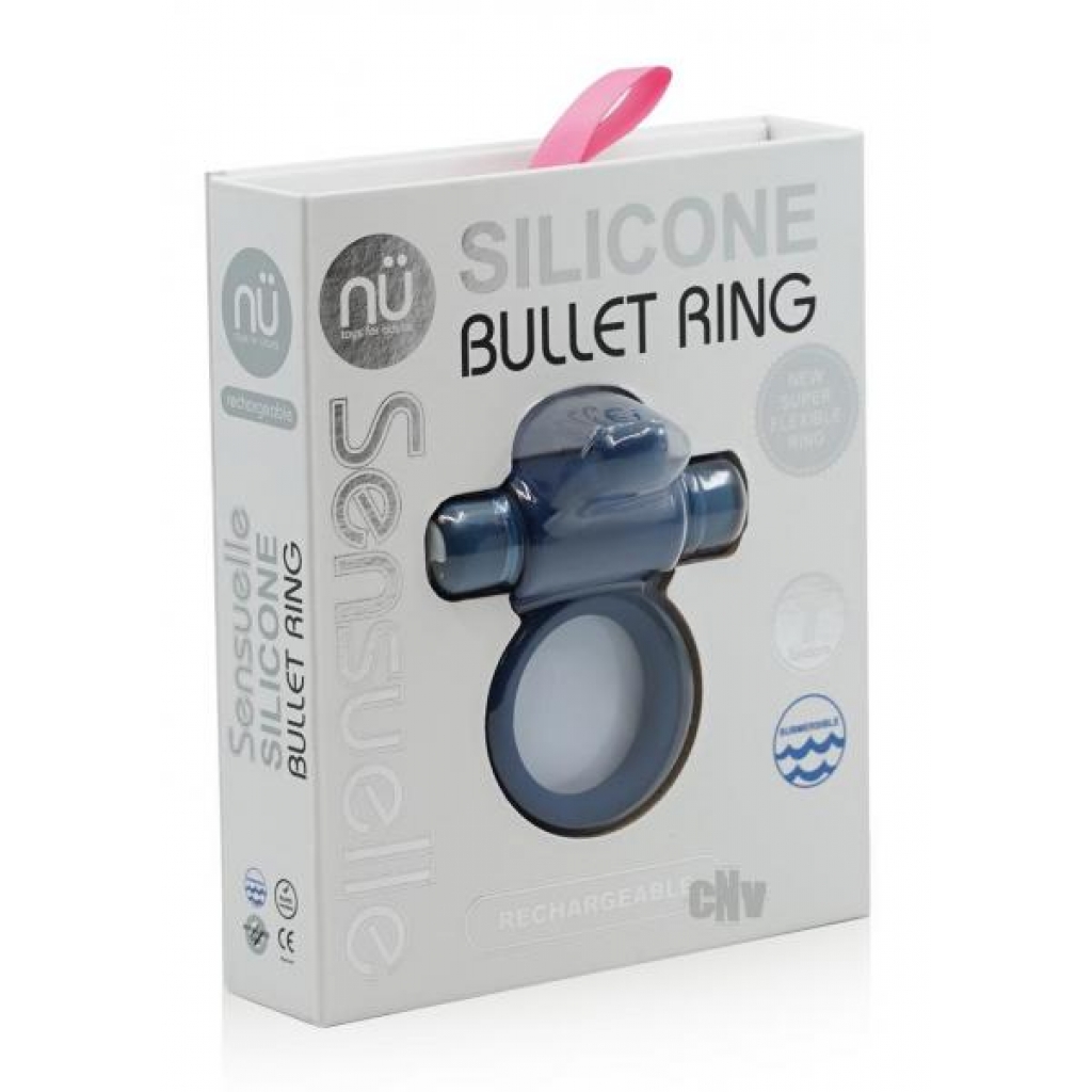 Sensuelle Silicone Bullet Ring 7x Navy B - Novel Creations Usa Inc