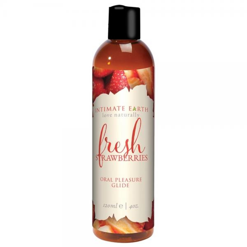 Intimate Earth Fresh Strawberries Flavored Lube 4oz - Intimate Earth 