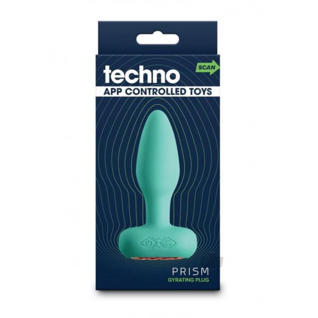 Techno Prism Teal - Gyrating Vibrating Anal Plug