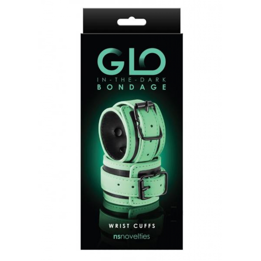 Glo Bondage Wrist Cuff Green - New Sensations