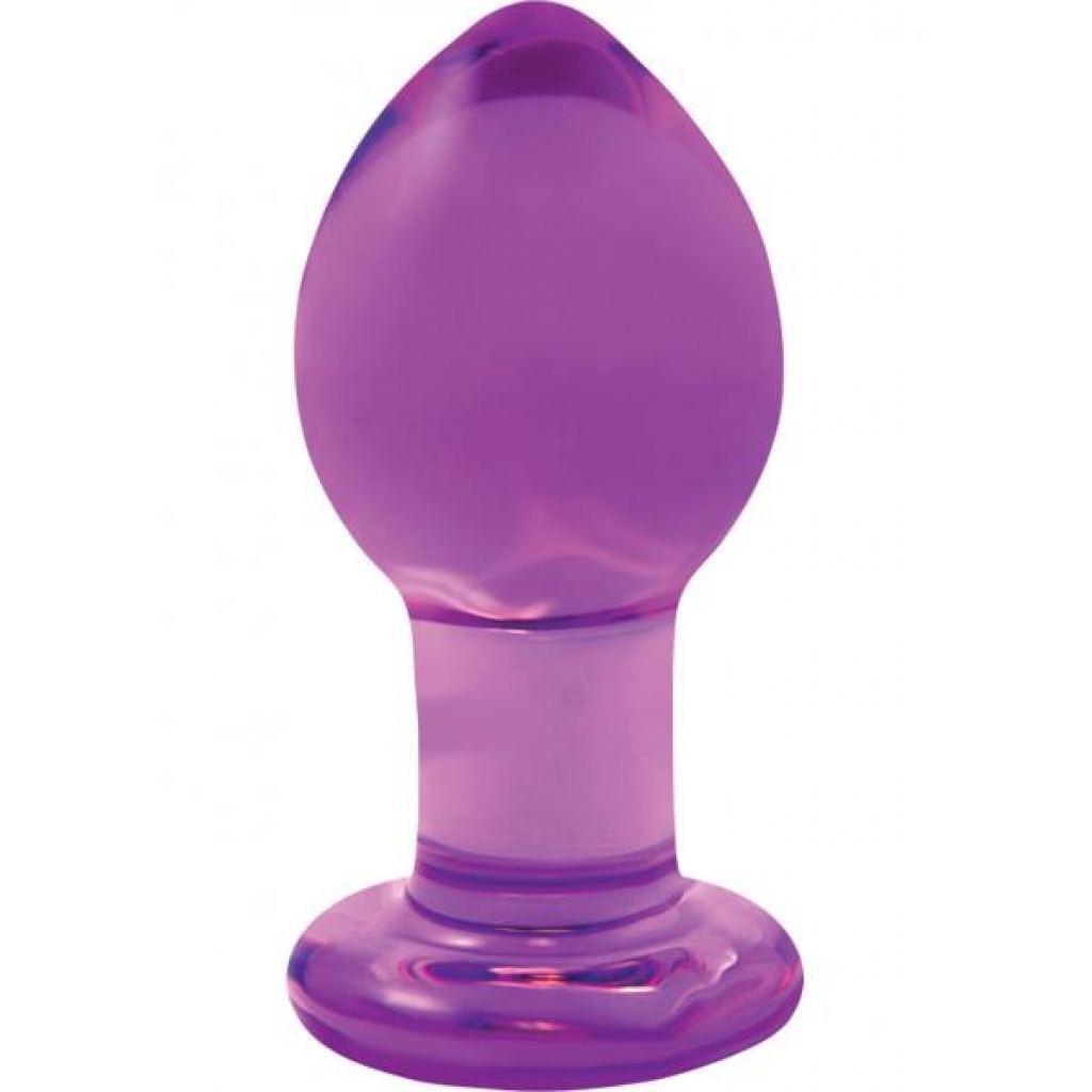 Crystal Premium Glass Plug Medium Purple  - Ns Novelties