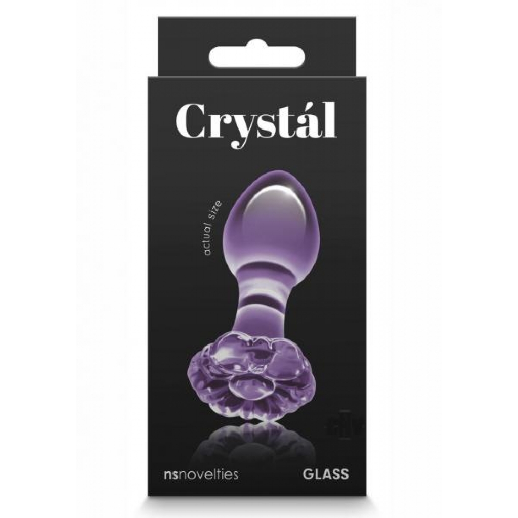 Elegant Handcrafted Purple Crystal Flower Glass Massager