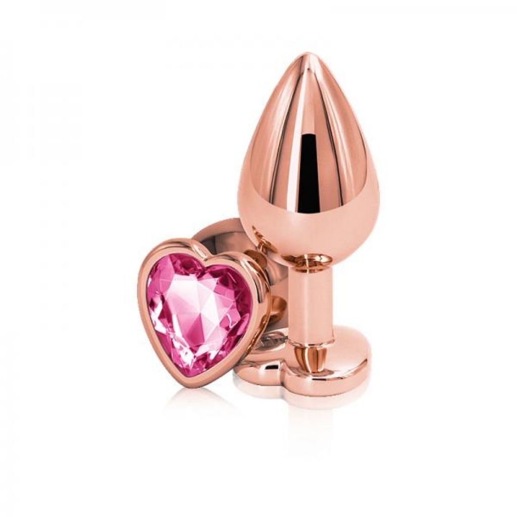 Rear Assets Rose Gold Heart Med Pink - Ns Novelties