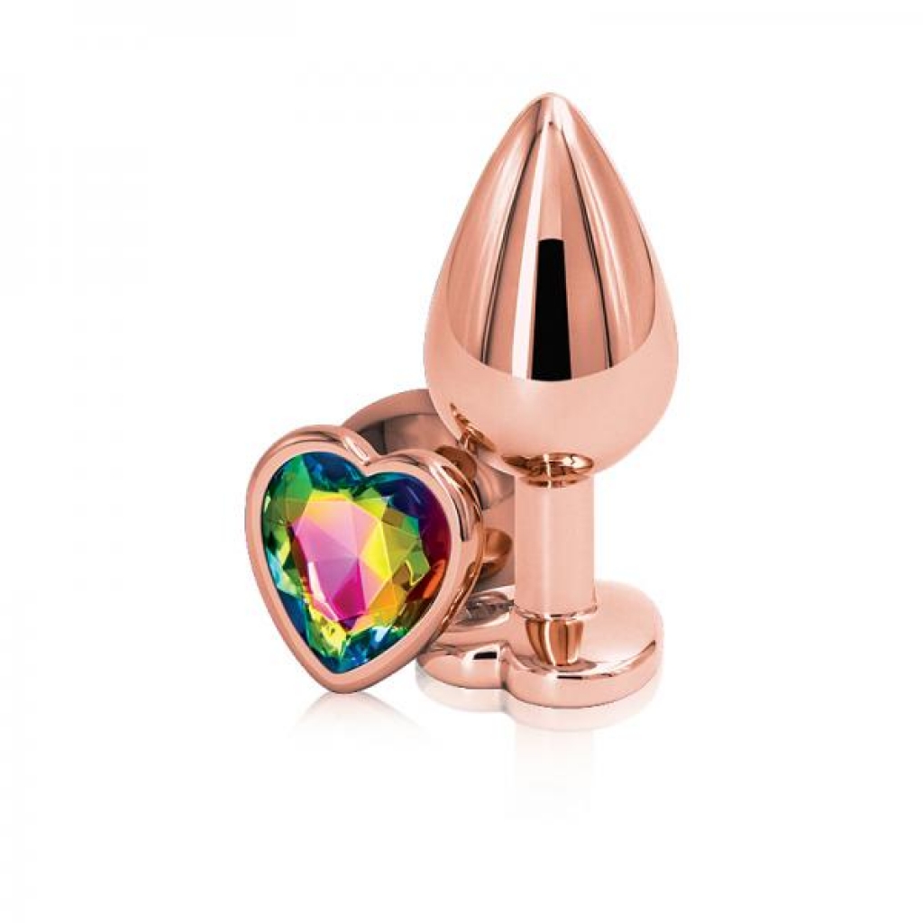 Rear Assets Rose Gold Heart Med Rainb - Ns Novelties