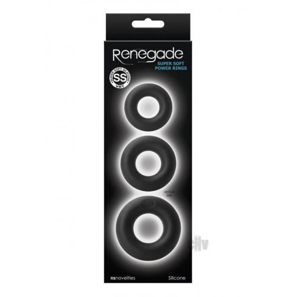 Renegade Super Soft Power Rings - 3 Pack, Black