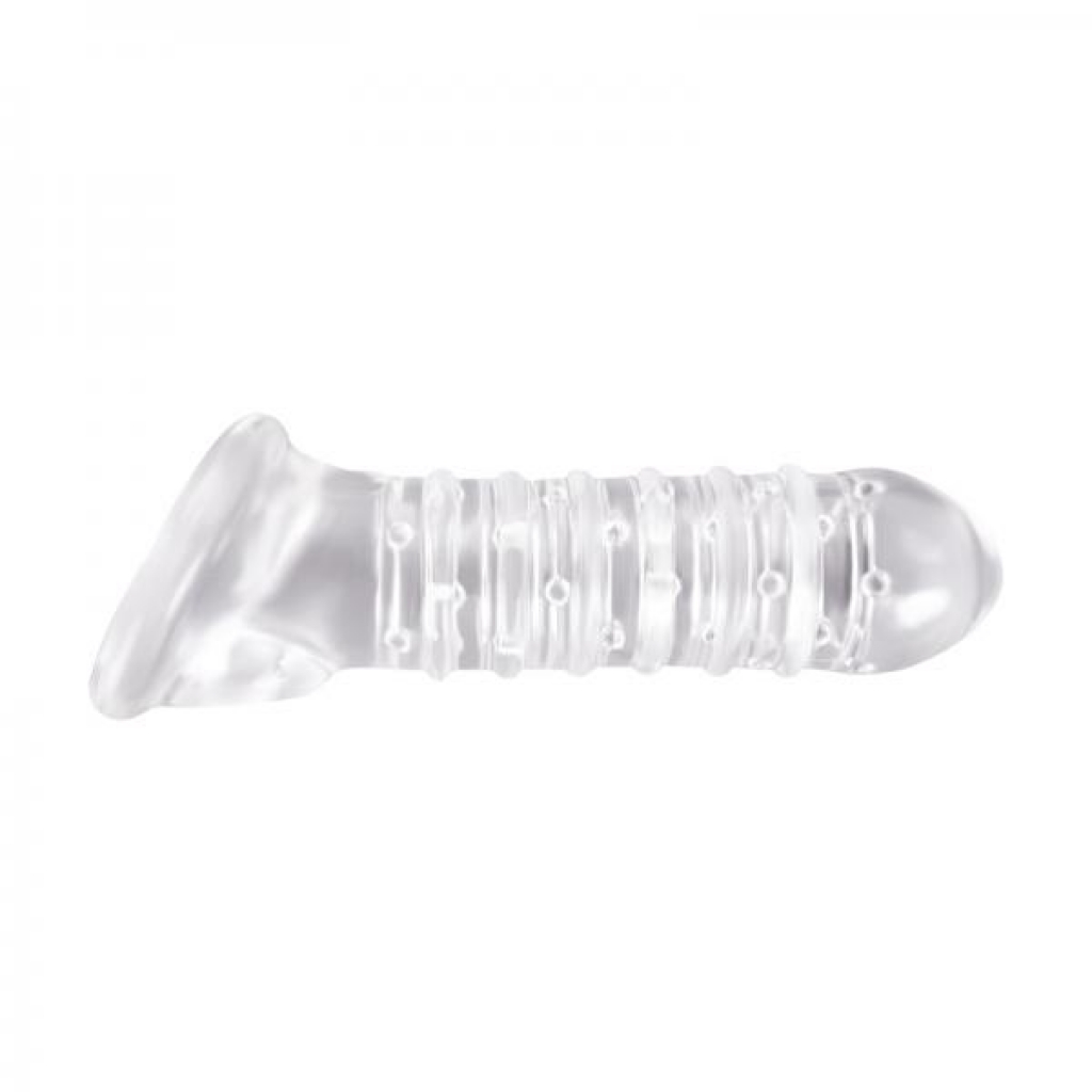 Renegade Ribbed Extension Clear Sleeve - Ns Novelties