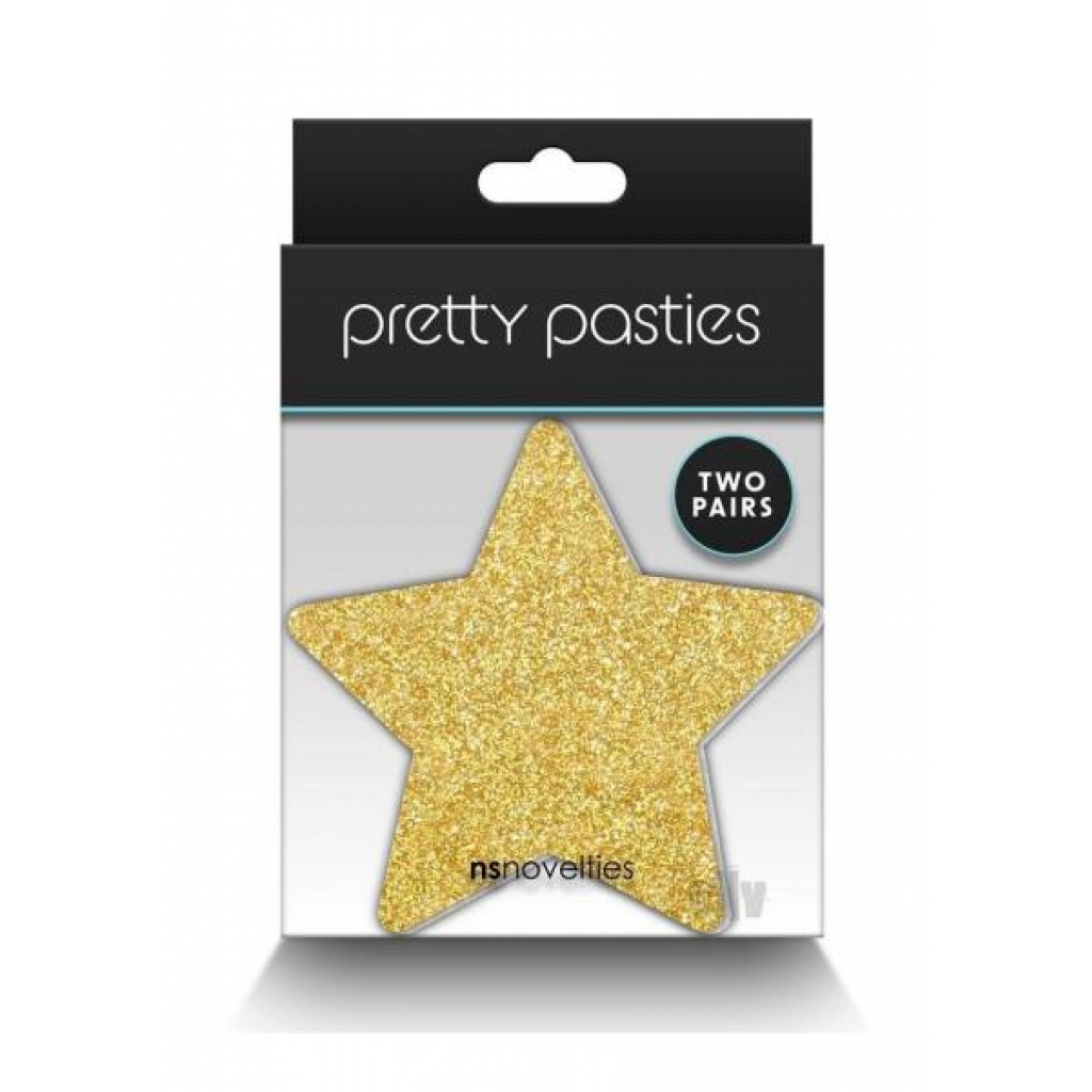 Pretty Pasties Glitter Stars Blk/gld - New Sensations