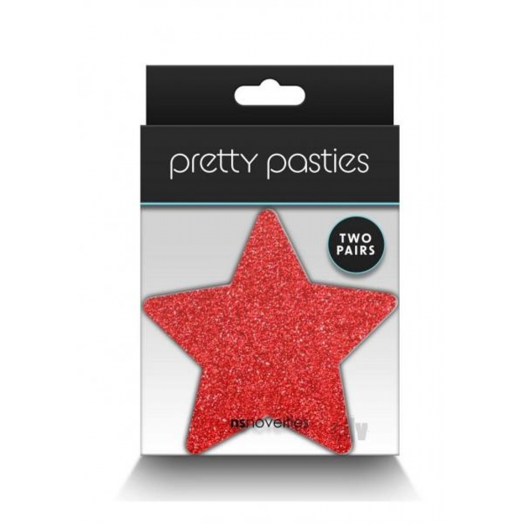 Pretty Pasties Glitter Stars Red/slv - New Sensations