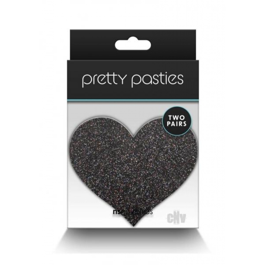 Pretty Pasties Glitter Hearts - Black/Gold