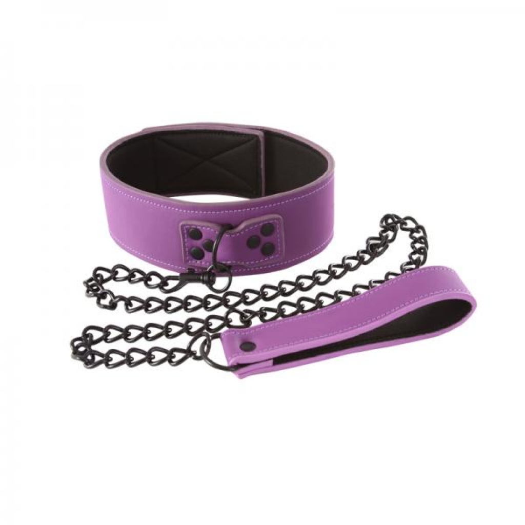 Lust Bondage Collar in Luxurious Purple