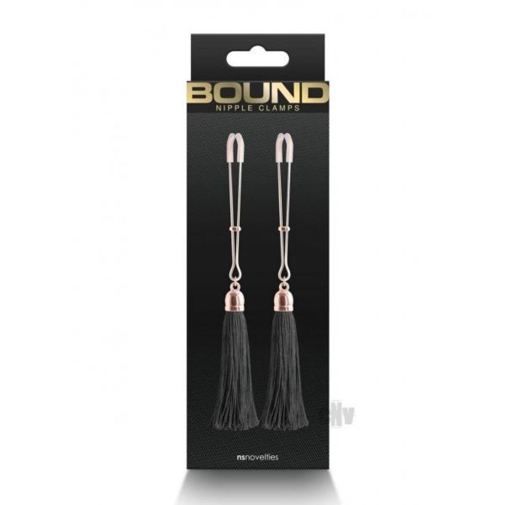 Bound Nipple Clamps T1 Rose Gld/blk - New Sensations