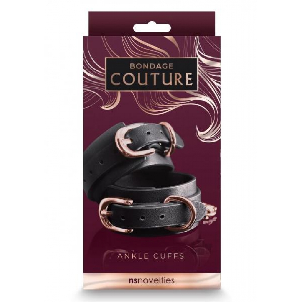 Bondage Couture Ankle Cuffs - Black