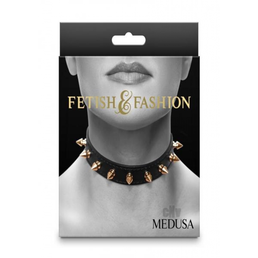 Fetish Fashion Medusa Collar Blk/gld - New Sensations