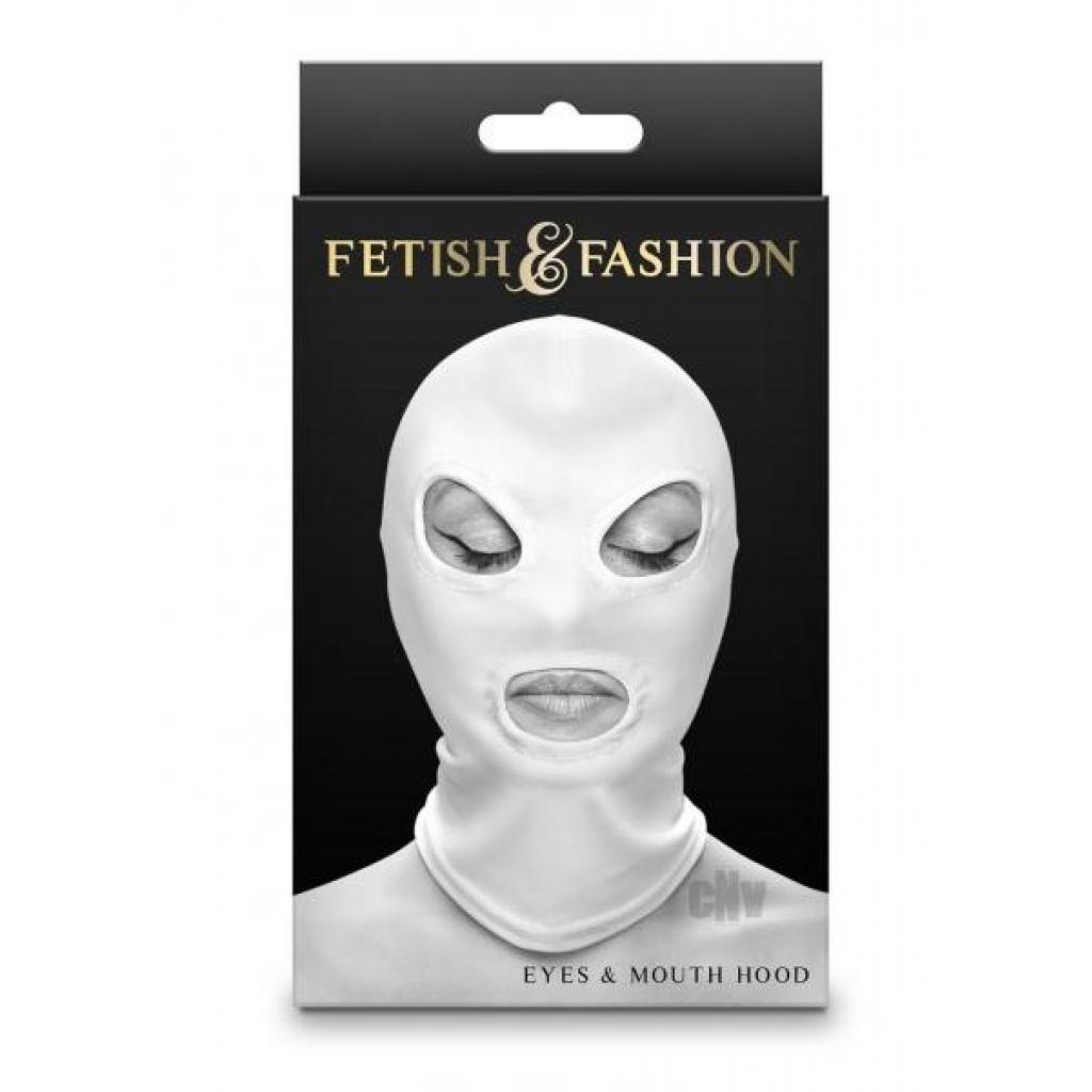 Fetish Fashion Eyes Mouth Hood Wht - New Sensations