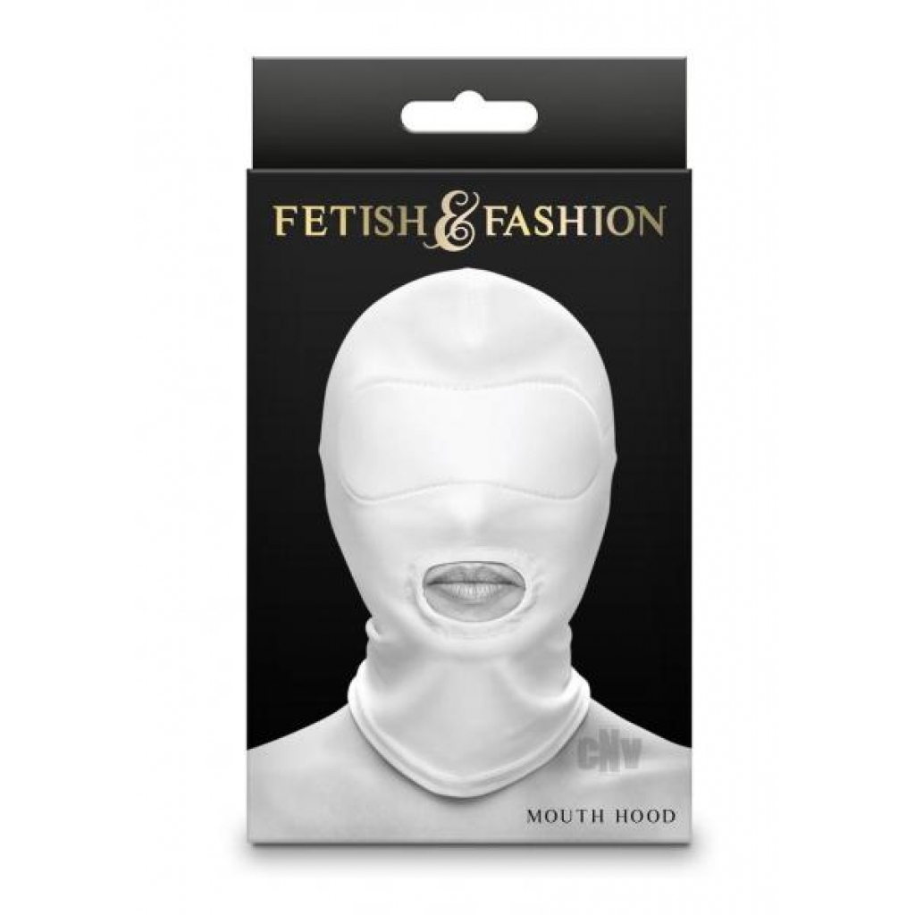 Fetish Fashion Mouth Hood Wht - New Sensations