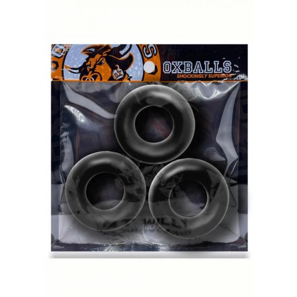 Fat Willy 3pk Black Cockring Set - Ultimate Pleasure