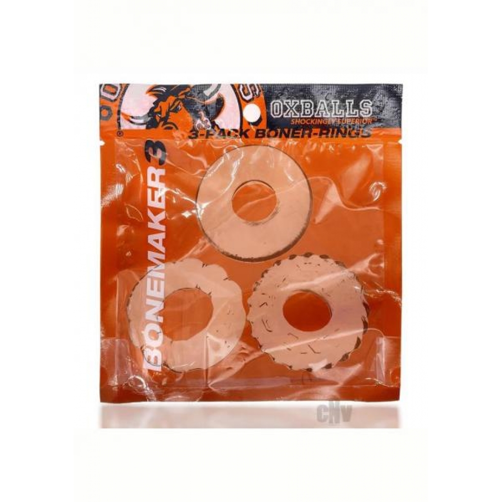 Bonemaker 3pk Cockrings - Clear