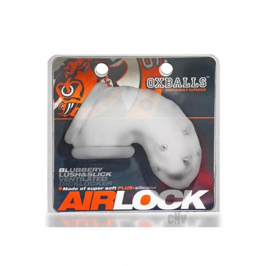 Airlock Chastity Device with Ventilation - Clear Ice