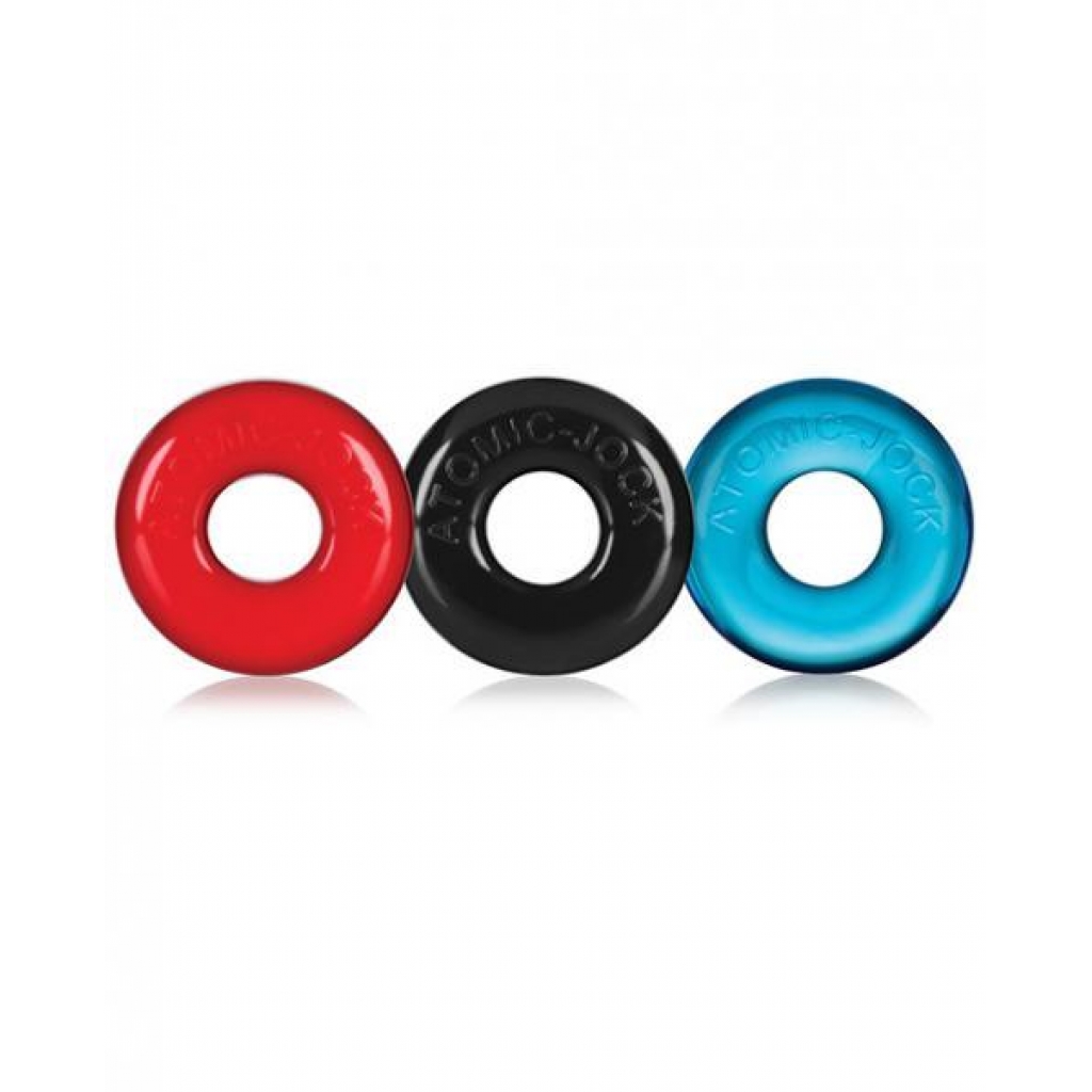 Ringer 3 Pack Do Nut 1 Cock Rings Multi-Color - Blue Ox Designs