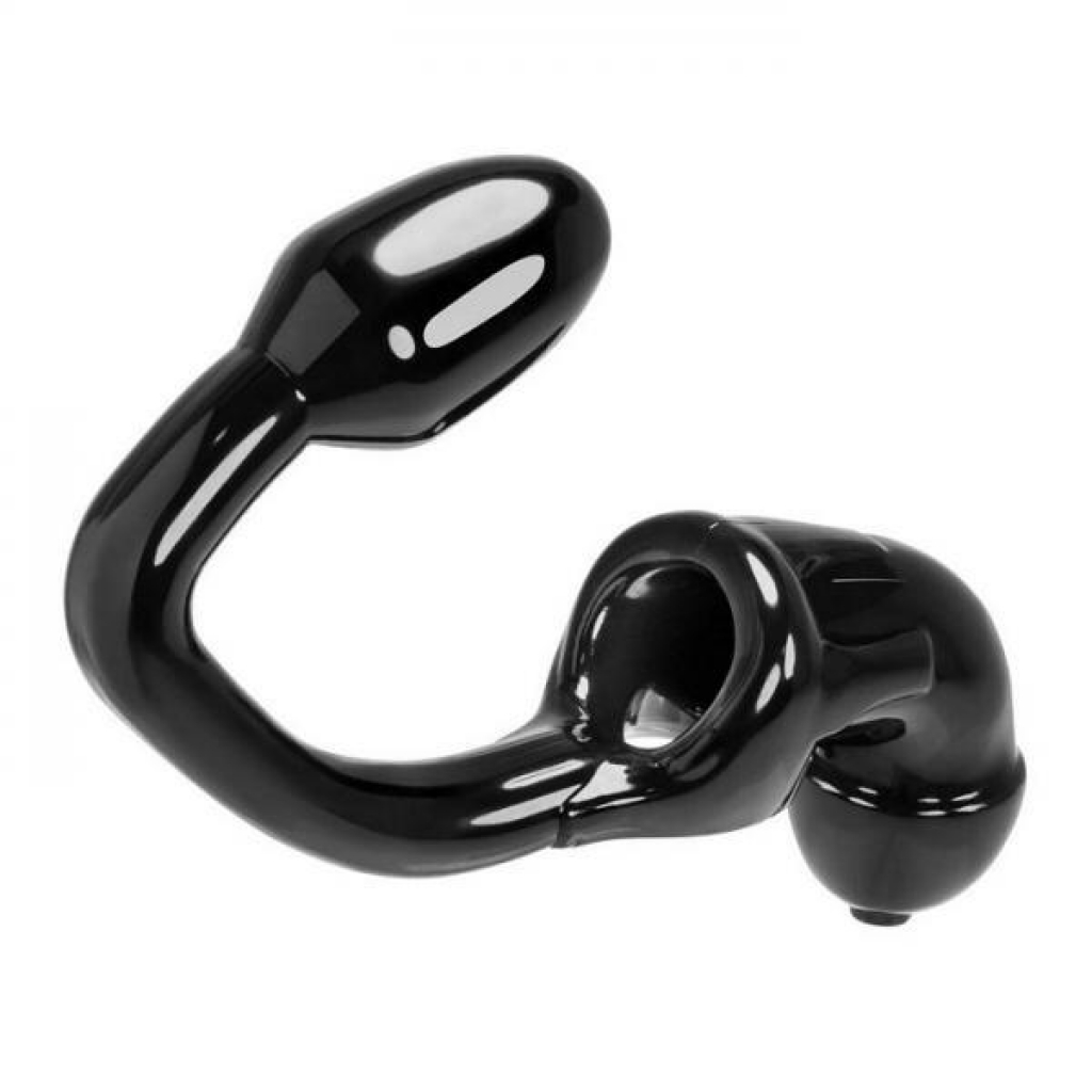 Oxballs Tailpipe Chastity Cocklock & Asslock Butt Plug Black - Oxballs 