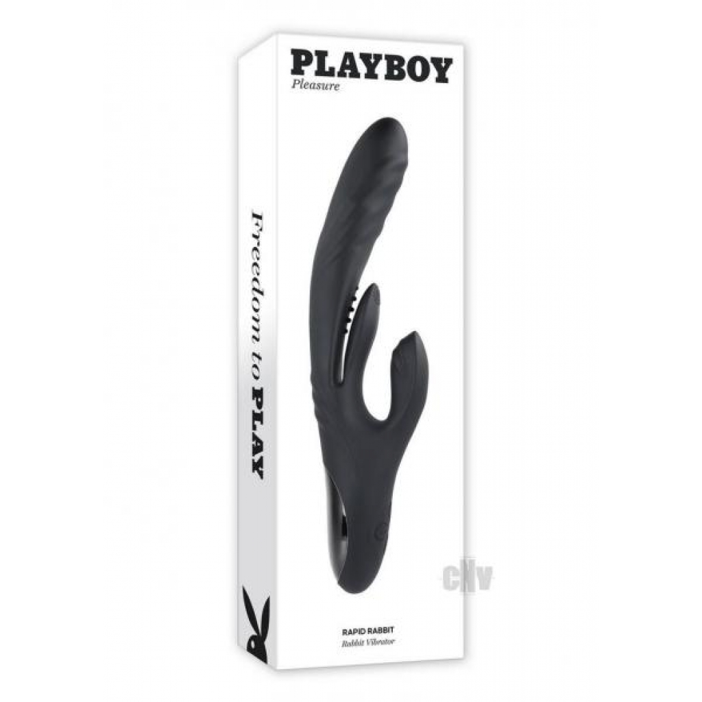 Playboy Rapid Rabbit Vibrator in Black