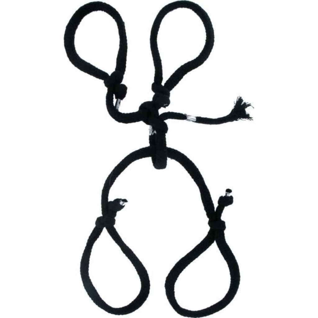 Fetish Fantasy Silk Rope Hog Tie Black