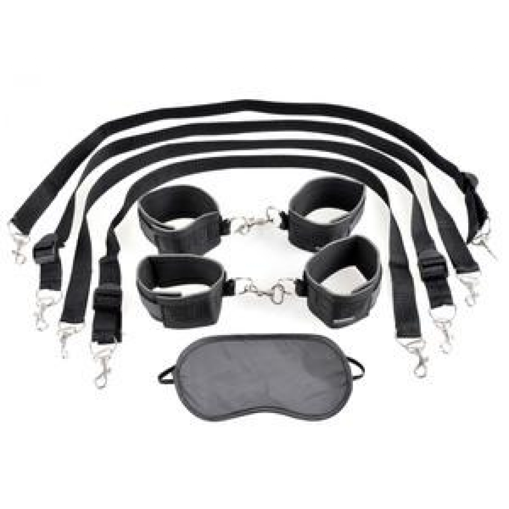 Fetish Fantasy Cuff And Tether Set Black - Pipedream