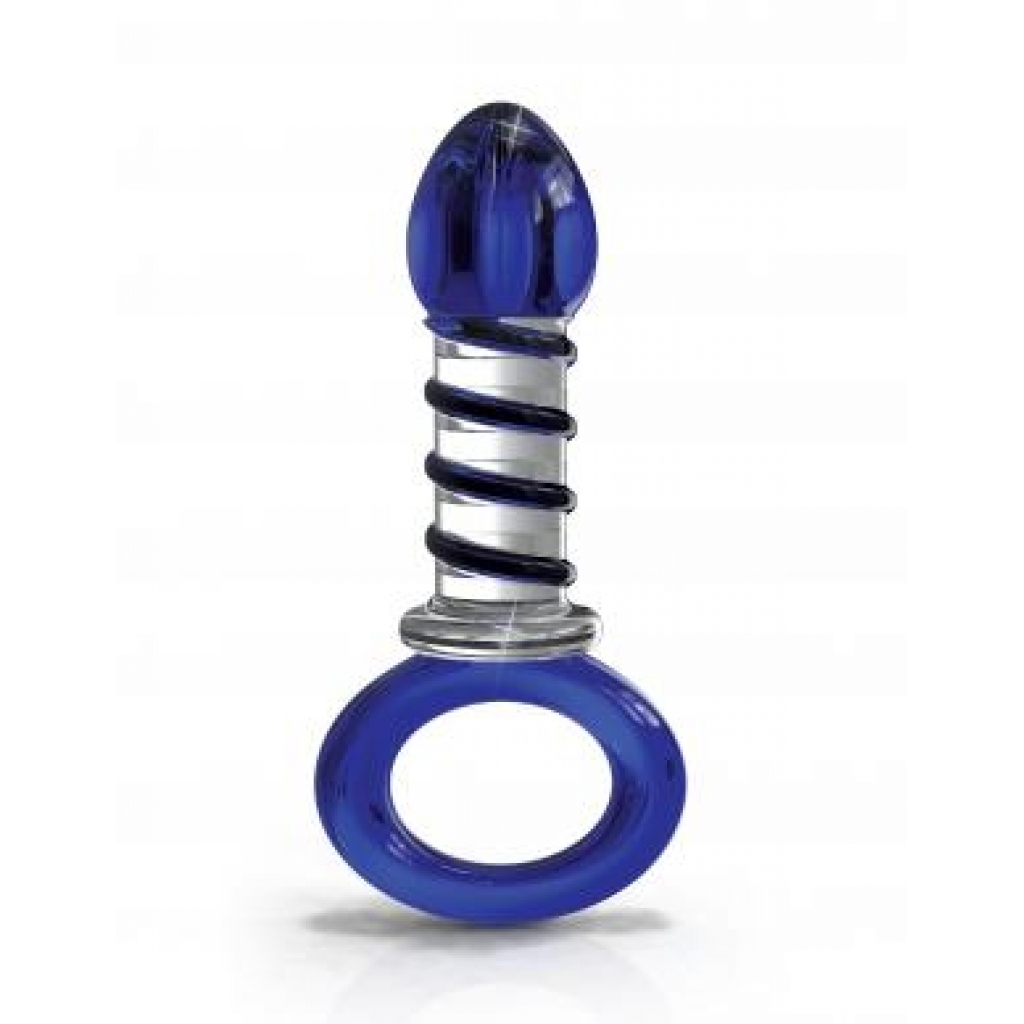 Icicles No 81 Blue Glass Massager with Ring End - Pipedream