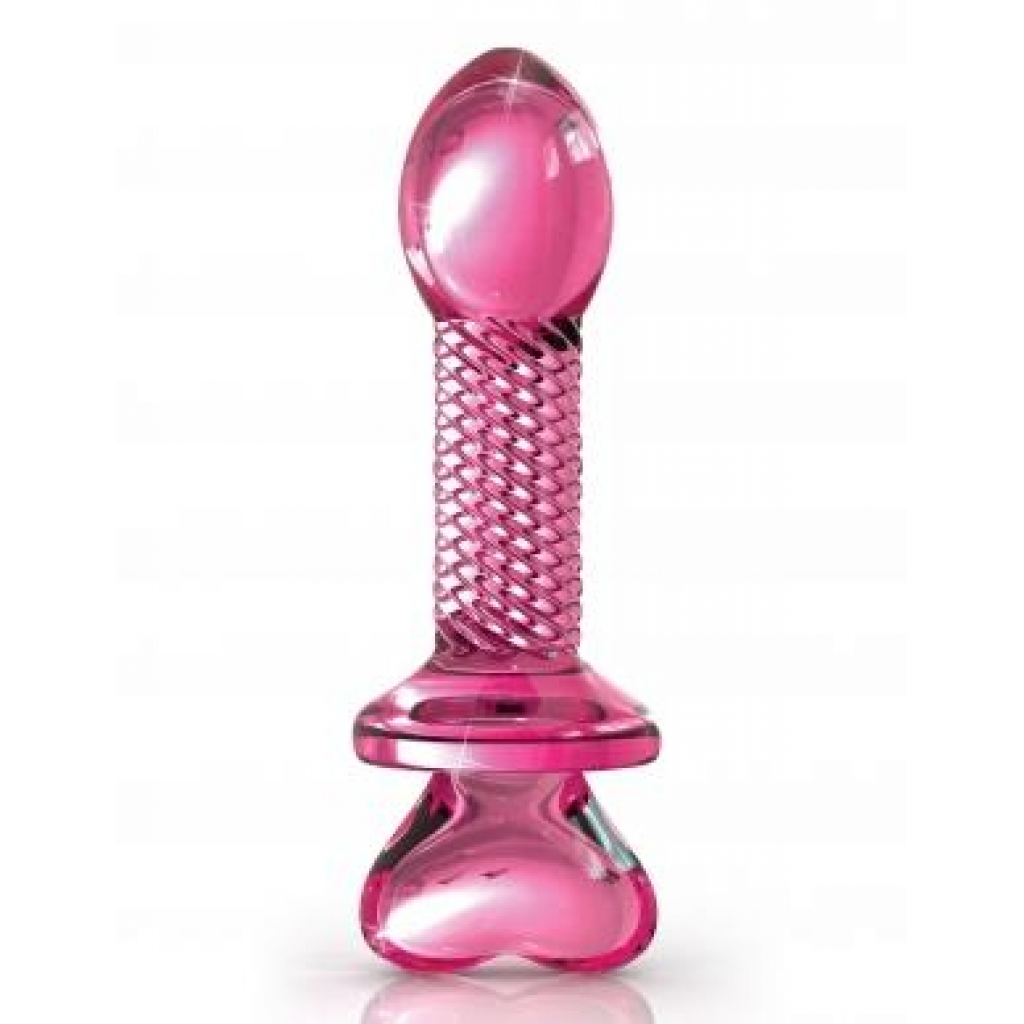 Icicles No 82 Hand-Blown Glass Butt Plug – Ribbed Pink