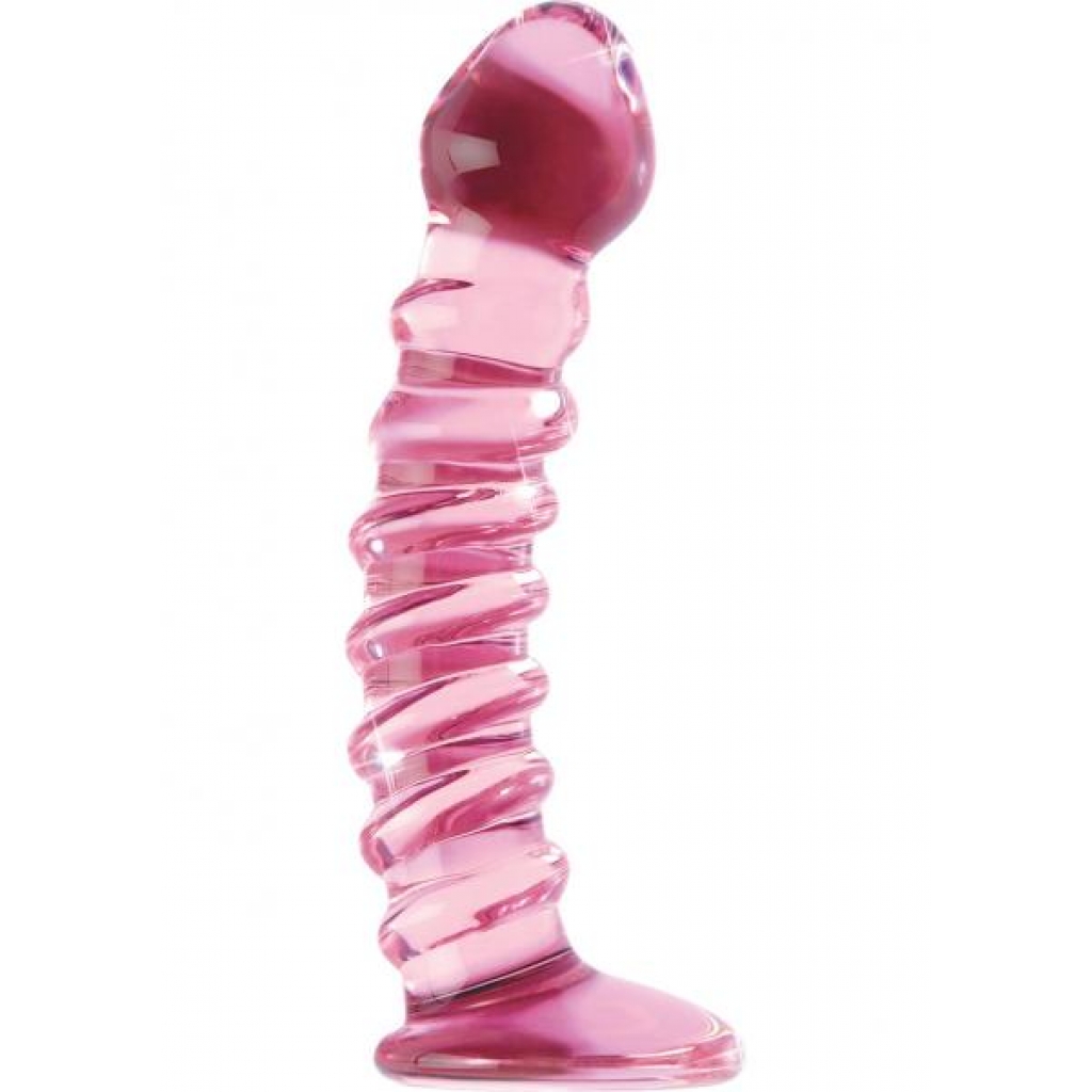 Icicles No 28 Textured Glass Dildo - 7 Inch Pink