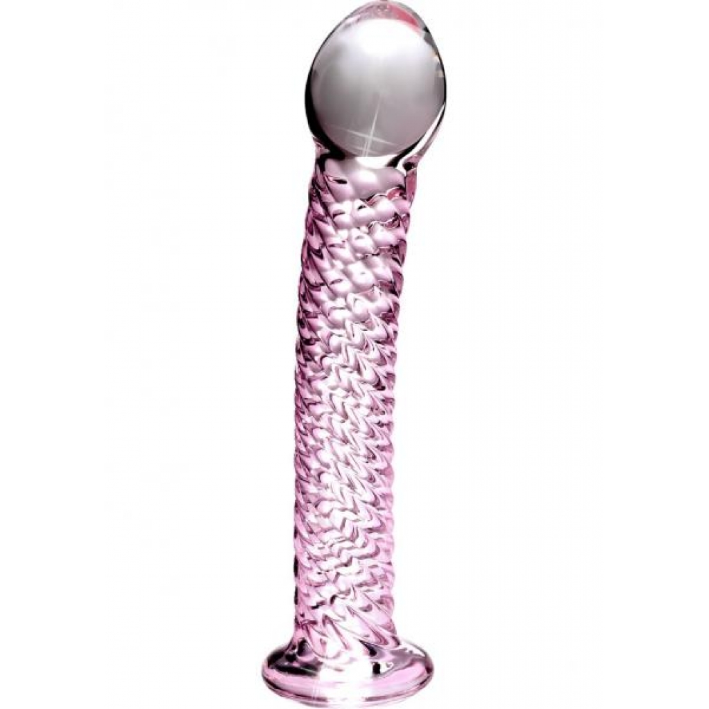 Icicles No 53 Textured Glass Probe Pink 6.75 Inches - Pipedream