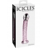 Icicles No 53 Textured Glass Probe Pink 6.75 Inches - Pipedream