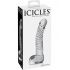 Icicles No 61 Textured Glass Dildo With Balls Clear 5 Inch - Pipedream