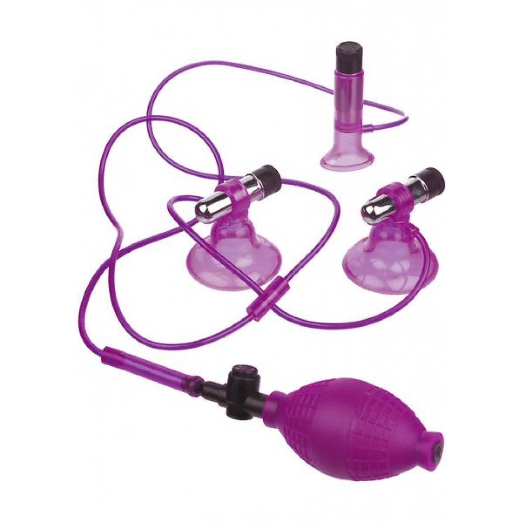 Fetish Fantasy Vibrating Triple Super Suckers Purple - Pipedream