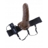 Vibrating Hollow Strap On Brown 8 Inches - Pipedream